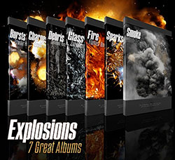 7套高清的合成爆炸特效专用的图片素材合集(PSD文件/透明图层)：Rons Explosions